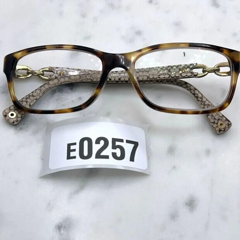 Coach HC 6052F Fannie 5238 Spotty Tortoise Brown Sand Eyeglasses Frames Only 140